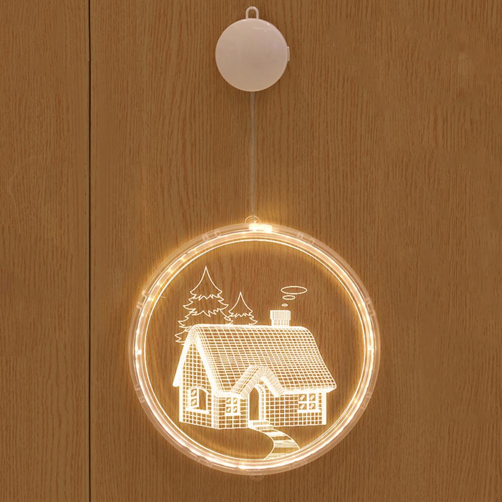 Christmas Lights 3D Hanging Lights Room Decoration Modeling Bedroom Holiday Decoration Window Snowman