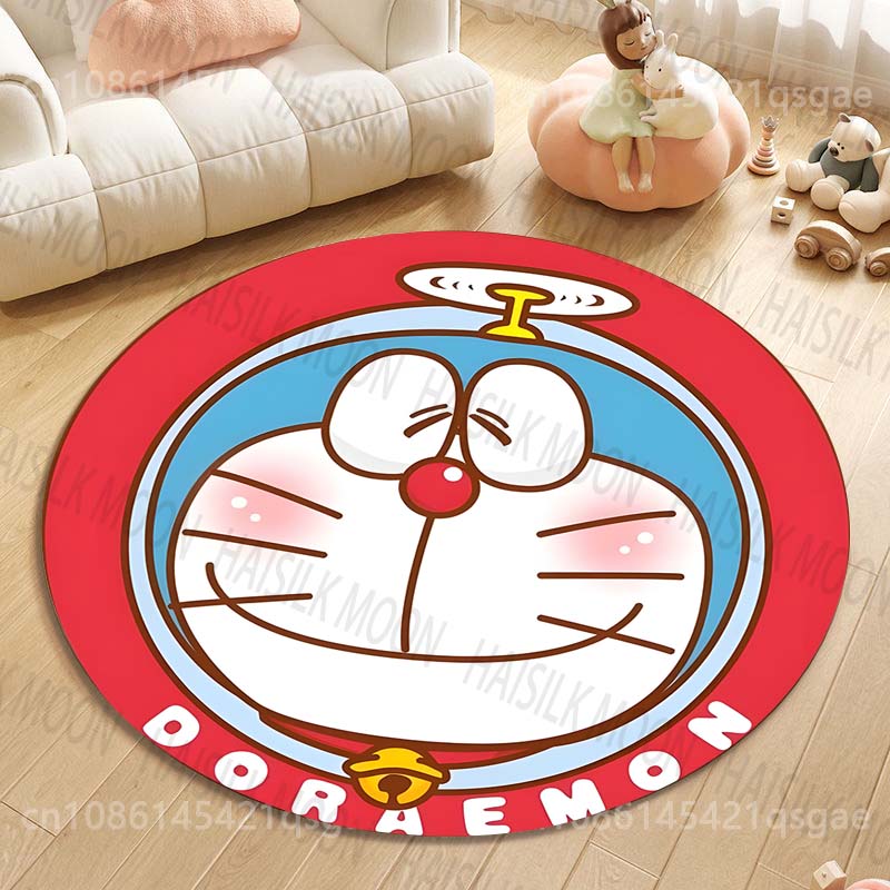 Multiple Styles Japan Cute Doraemon Print Round Rugs for Living Room Bedroom Floor Mats Kids Room Household Carpet Home Decor