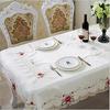 Europe Polyester Tablecloth Embroidered Floral Hollow Table Cover Rectangular Elegant Home Party Wed
