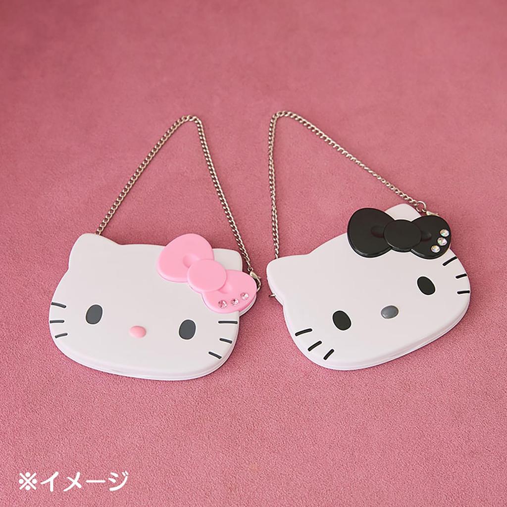 Sanrio Mirror with Chain Love Hello Hello Kitty Black Makeup Mirror Portable 338826 Double-Sided (I Kitty)