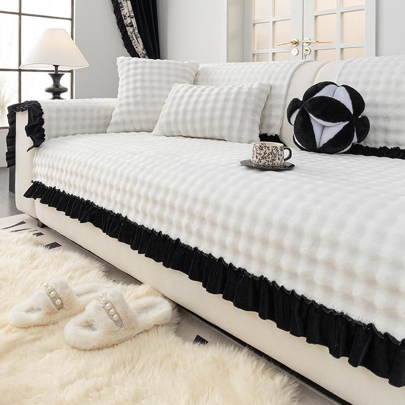 

Winter Thickened Plush Sofa Cushion Premium Light Luxury Non-Slip Seat Cushion New Nordic Straight Sofa All-Inclusive Sofa Cover 70*70cm