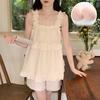 2026 Summer Women's Pajama Set: Princess Style Cloud Cotton Camisole with Built-in Bra