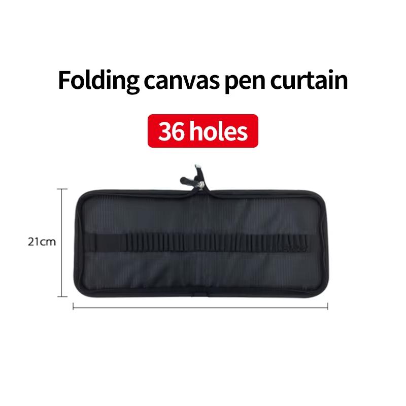 36/48/72/120 Hole Pen Curtain Black Folding Pencil Case Color Pencil Insert Professional Painting Pencil Bag Student Stationery
