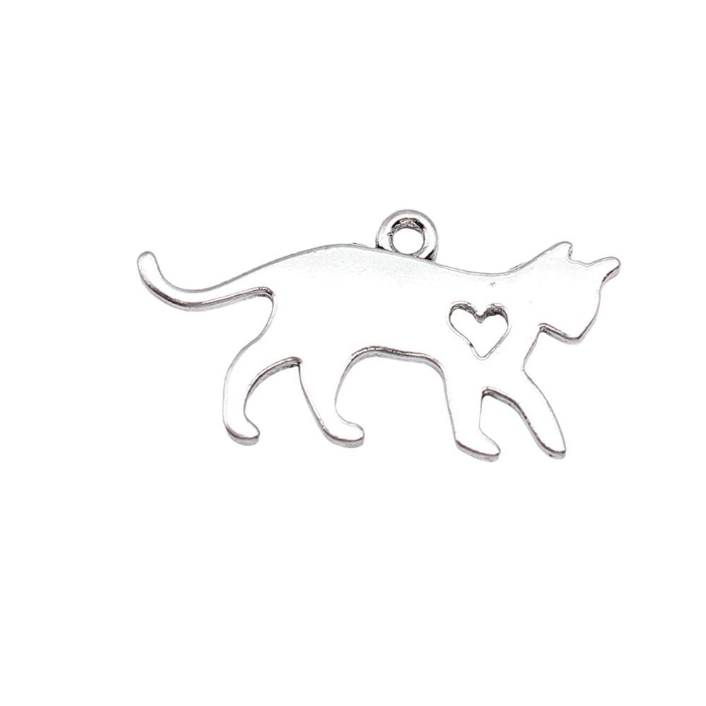 Charms Cat Pendants Heart Alloy Crafts For DIY Jewelry Making Accessories