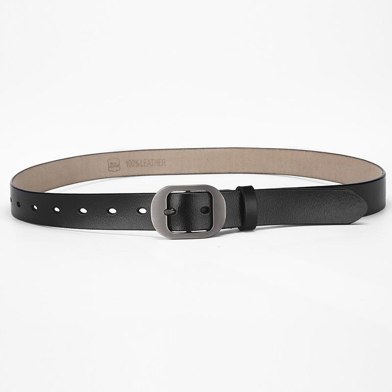Womens Vintage Leather Belt With Alloy Pin Buckle Retro Style Jeans 2-4cm Width Genuine Cowhide