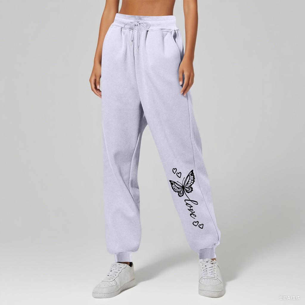 Ladies' Printed Unisex Casual Pocket Drawstring  Pants
