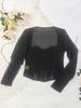 European & American Cross-Border Mesh Patchwork Lace See-Through Slimming Corset Top