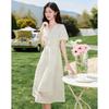 Si Shui Nian Hua Simple Elegant Short Sleeve Mid-Length Dress