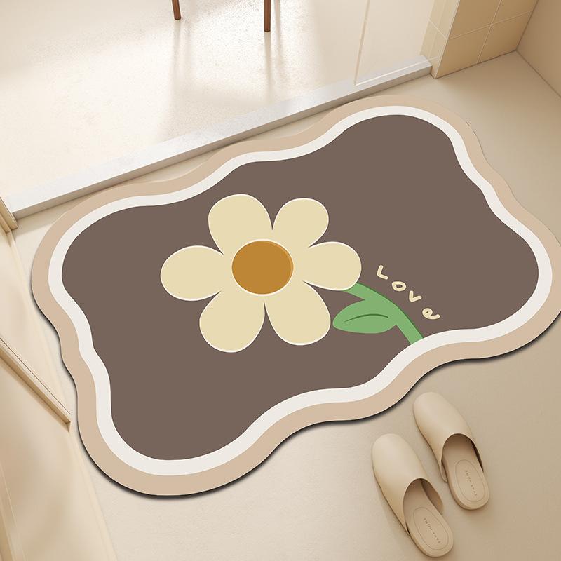 Diatom Mud Floor Mat Bathroom Quick Drying Foot Mat Toilet Anti Slip Mat Bathroom Door Absorbent Mat