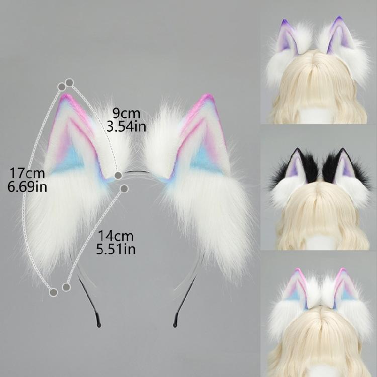 Gradients Color Plush Cats Ear Hairband Comfortable Adjustable For Anime Cosplays Halloween Costume Event Daily Style