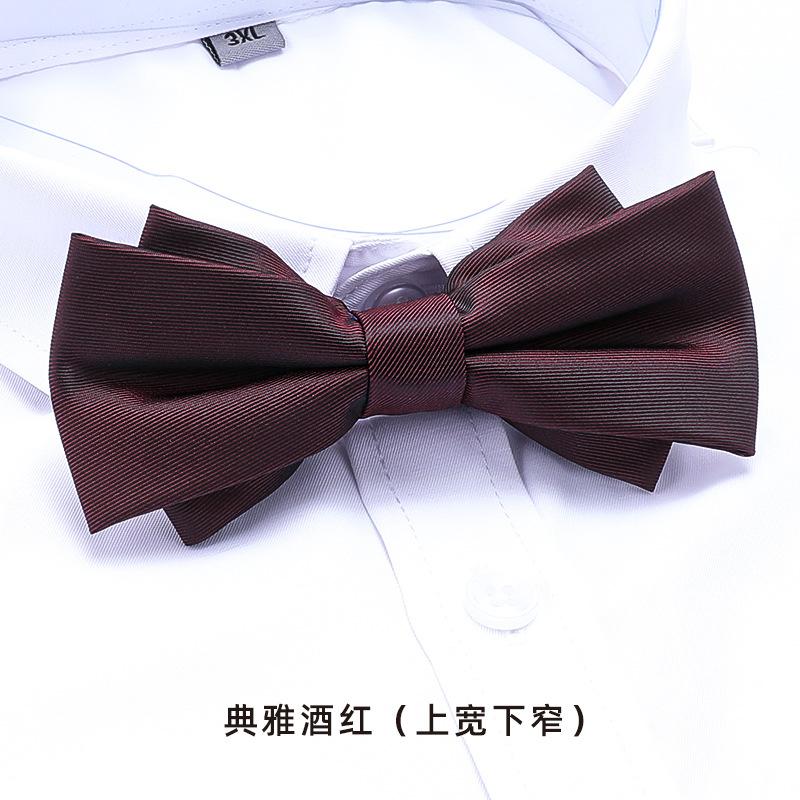 Men'S Double Synchronized Fabric Bow Tie Groom Best Man Banquet Wedding British Korean Edition Tide Bow Women