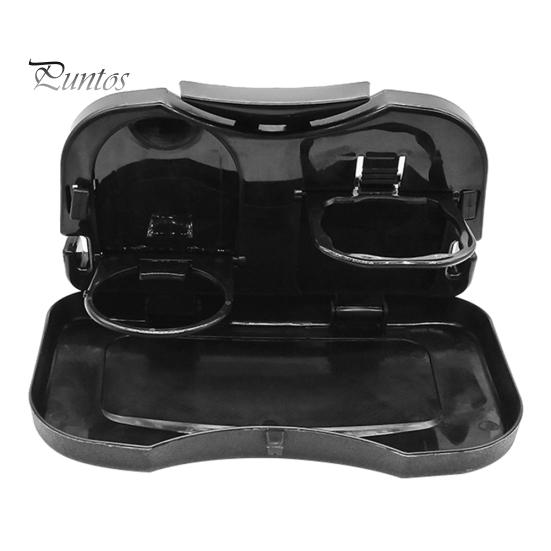 Mesa plegable de almacenamiento para asiento trasero de viaje en coche, soporte para bandeja y vasos para comida y bebidas, escritorio
