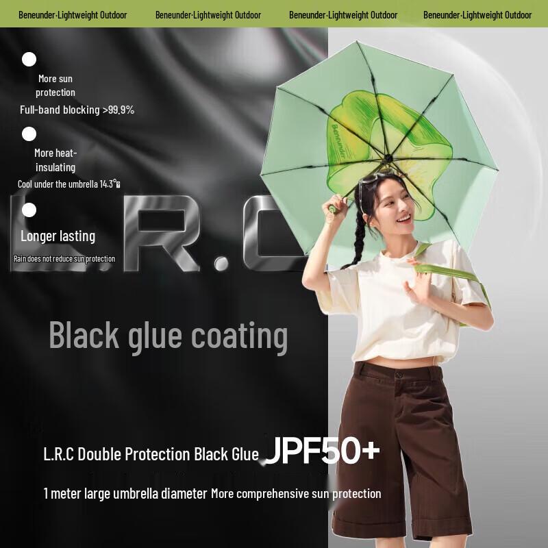 Beneunder Anti-UV Three-Fold Sun/Rain Umbrella