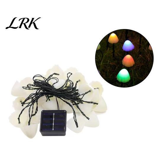 Automatic Solar Night Light Mushroom String Lamp with Garden Stake, IP65 Waterproof Fairy Powered 10/20 LED, Decorative for Outdoor Yard Patio Pathway 3.5M разноцветный
