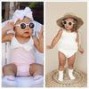 Kids Round TAC Baby Sunglasses Flexible Soft Frame with Strap for Toddler Boys Girls Age 0-3