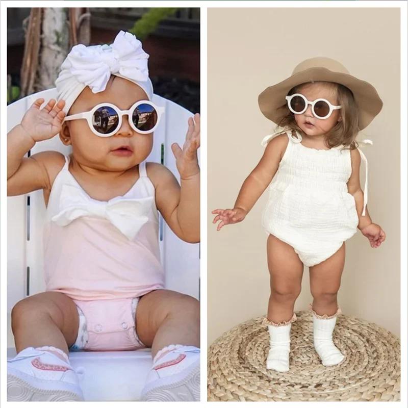 Kids Round TAC Baby Sunglasses Flexible Soft Frame with Strap for Toddler Boys Girls Age 0-3