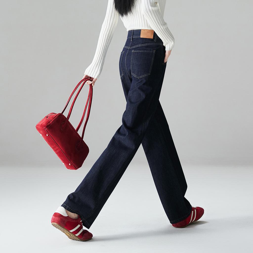 Cotton High-Waisted Wide-Leg Jeans