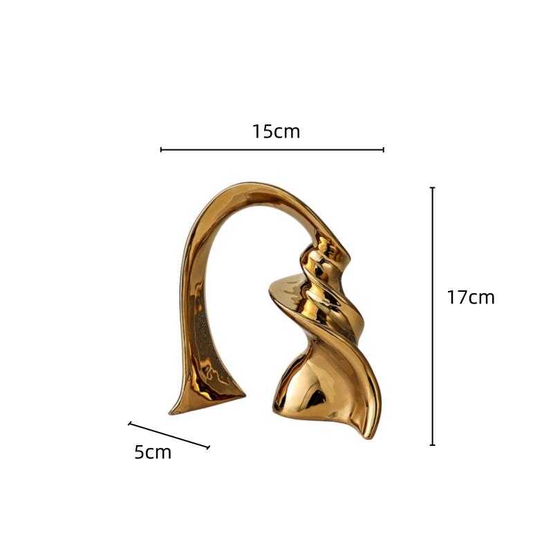 Ceramic Crafts Abstract Twisted Silver Ornaments Twist The Ribbon Arch Decorative Figurines Home Decoration Accessories