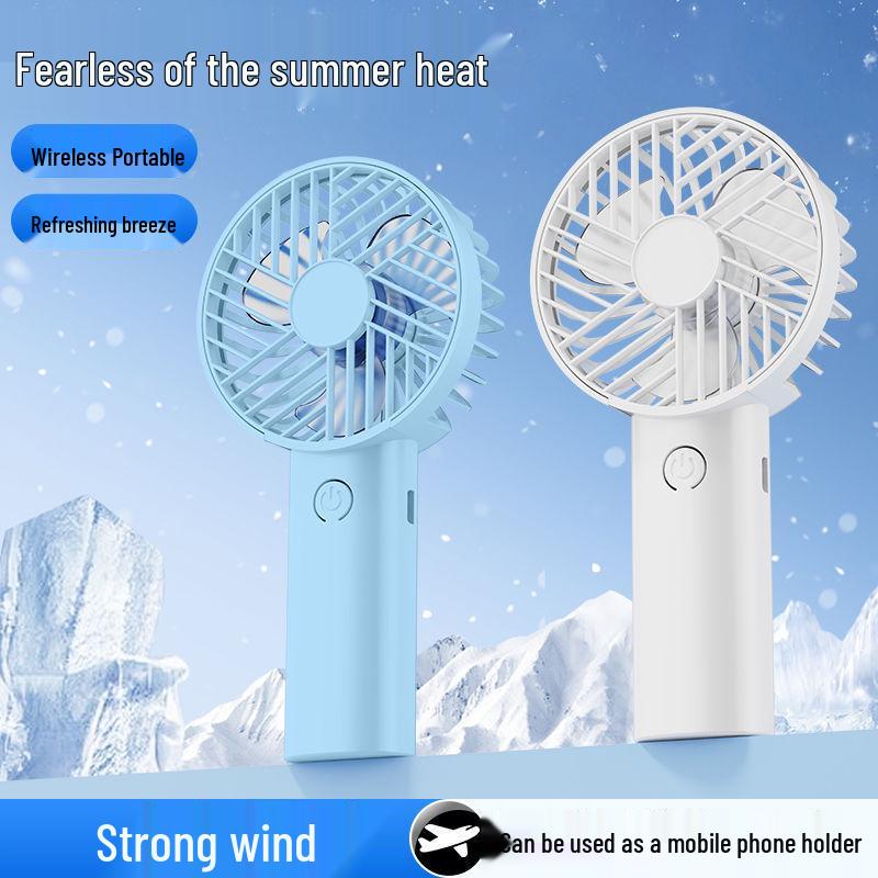 USB Rechargeable Handheld Portable Fan with Phone Holder