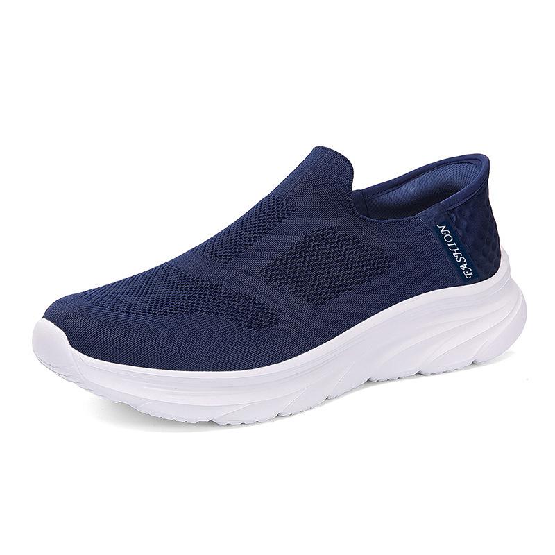 Spring casual sports running shoes soft-soled lazy shoes fly-woven breathable one-pedal mesh shoes