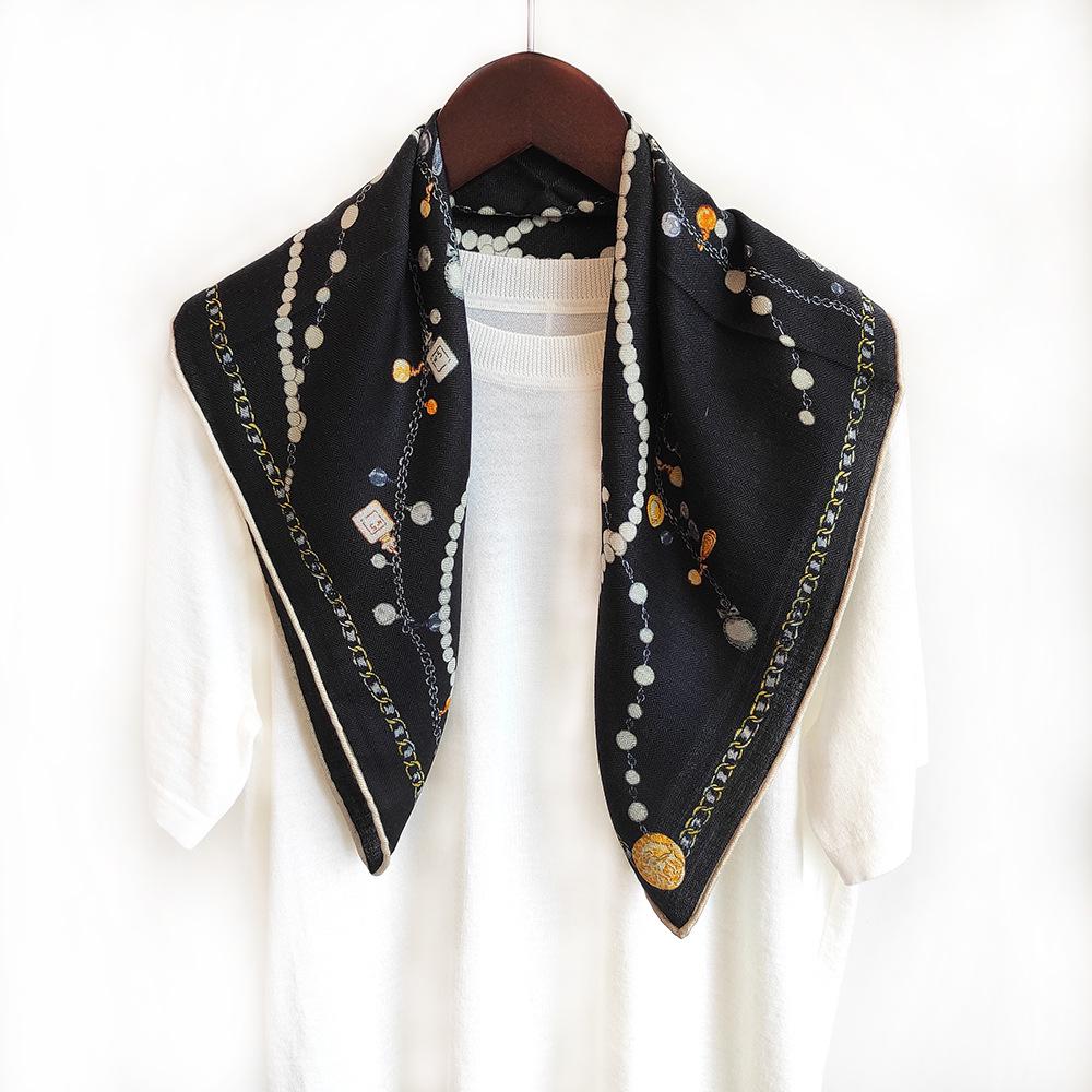 2025 Dual-Color Silk Wool Scarf with Hand-Rolled Edge - Light Luxury Style Shawl