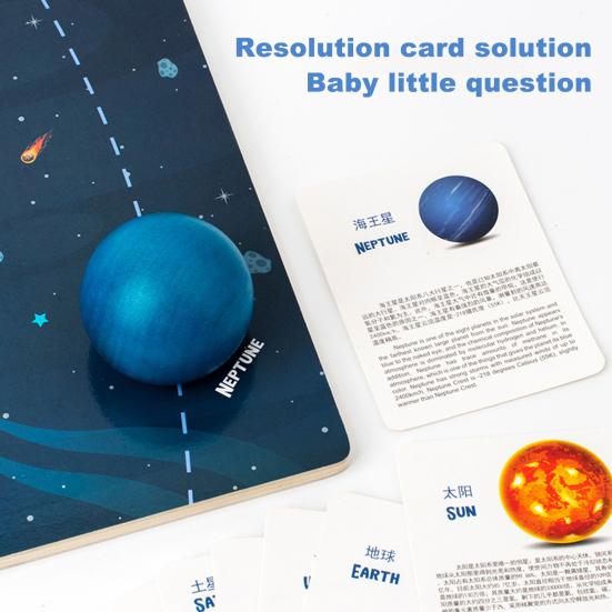 1 Set Kinder Sonnensystem Spielzeug mit 8 3D Sonnen Planeten 9 Karten Modell Universum Astronomische Wissenschaft Lernen STEM Pädagogisch