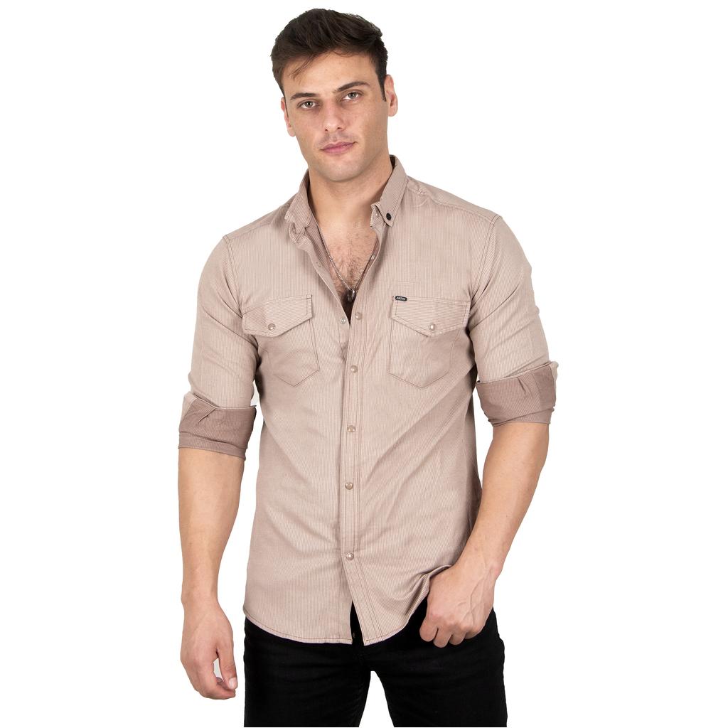 DeepSEA Herren-Hemd aus gestricktem Stoff mit Druckknopf und doppelter Tasche 2300415