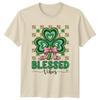 Blessed Vibes Unisexs TShirt Shamrock Heart St Patricks Day Gift For Her
