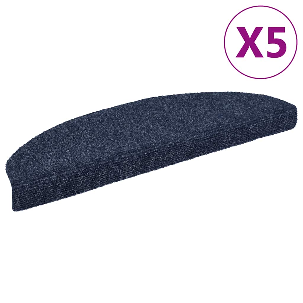 Self Adhesive Stair Treads 5 pcs 65 x 21 x 4 cm Blue Semi Circular Large