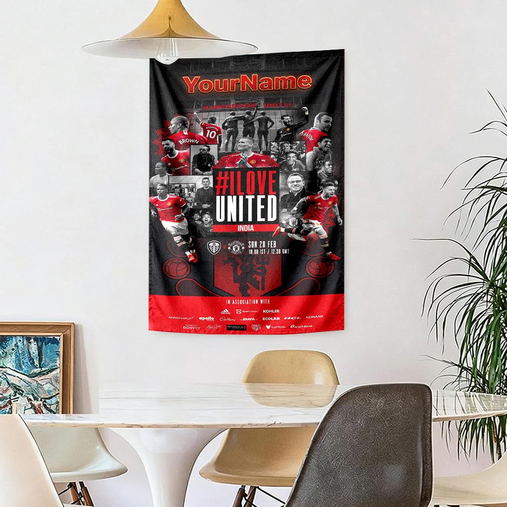 Manchester Custom Your Name Wall Decor Tapestry Art For Pet Memorial Birthdaywedding Party Backdrop Family Gift