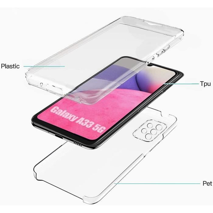Coque pour Samsung Galaxy A33 5G - Intégrale Silicone 360 Degré Transparente Antichoc