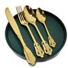 JANKNG 304 Stainless Steel Flatware Set Rainbow Dinnerware Set Gold Knife Fork Spoon Dinner Set Luxury Cutlery Silverware Set