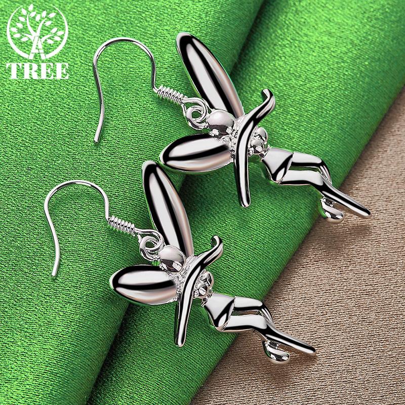 Beautiful 925 Sterling Silver Fairy Drop Earrings For Women Birthday Anniversary Party Creative Design Jewelry Charm Accessories