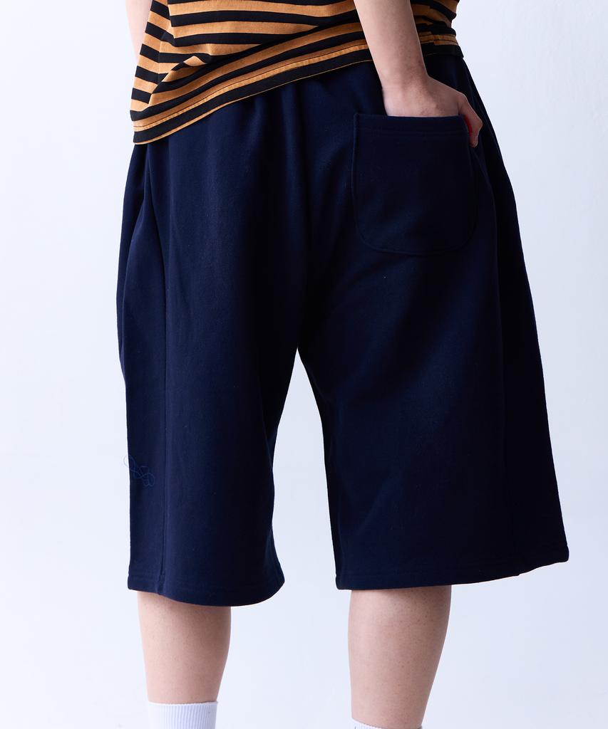 ADERNM Soft Flow Bermuda Elastic Pants Navy