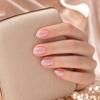 24 stk. Nude Press-on Negle til Kvinder, Korte Ovale Naturlige Klæbe-på Falske Negle, Glinsende Fuld Dækning Lim-på Falske Negle, DIY Manicure Forsyninger