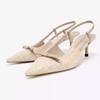 Women's Premium Tweed Plaid Slingback Pumps Bow Decor Thin Heels Pointed Toe Elegant Office Party Dress Shoes
