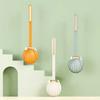Silicone Toilet Brush with Holder Set for Bathroom Long Handle Silicone Flat Toilet Brush No Dead Corner Cleaning Brushes Tools