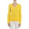 Polo Ralph Lauren Logo Embroidered V-Neck Pullover Long Sleeve Knit Sweater Women Sweater Yellow 211580008-057