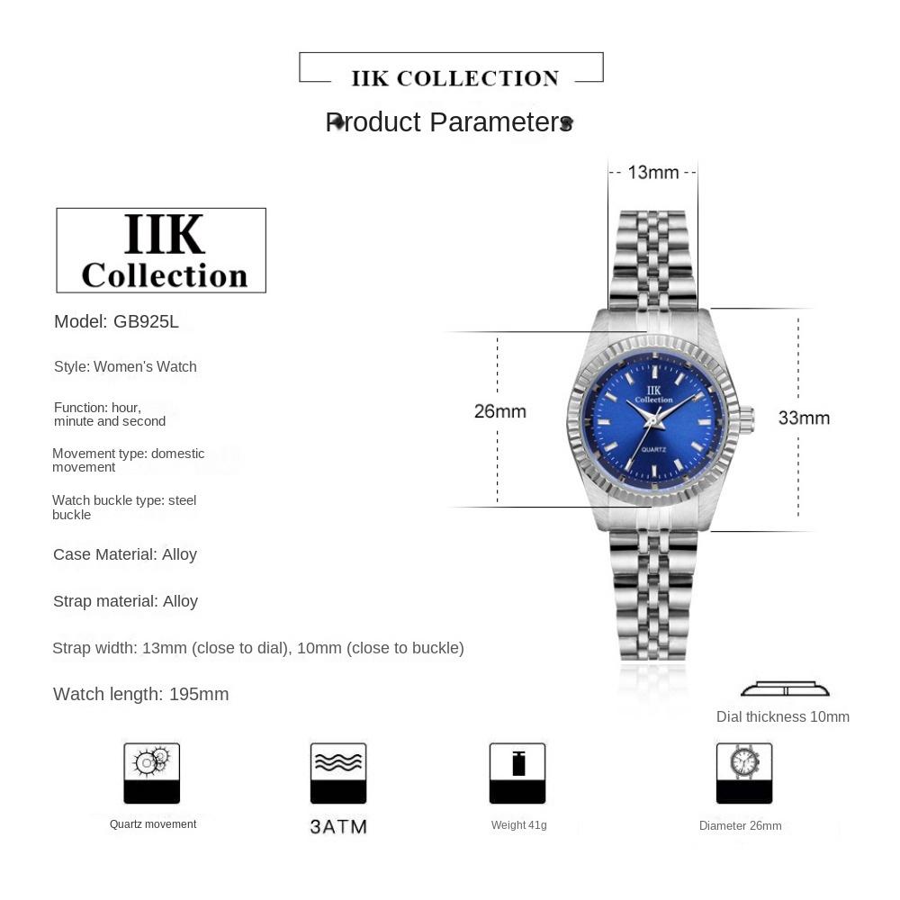 IIK Neu Frauen Quarzuhr Kompakte Edelstahl Band Wasserdicht Mode Marke Uhr Frauen Armbanduhren