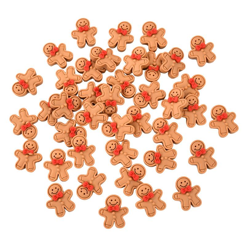 

10/20Pcs Mini Gingerbread Man Resin Ornaments Christmas Decoration Flatback Cabochon Figurine Scrapbook DIY Jewelry Accessories 10pcs