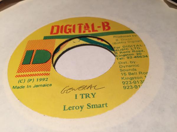 

7-дюймовая пластинка LEROY SMART I Try NONE DIGITALB 1992 Ямайка Регги Ска Даб Б/У