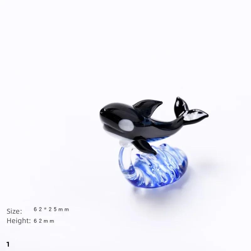 Mini-Wal-Modell Handgefertigter Schmuck Glas-Schreibtischdekoration Glas-Orca-Modelle für Kinder Geschenke Tischfiguren Zubehör