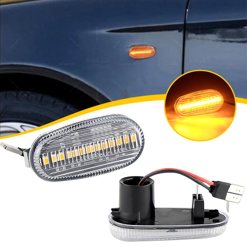 2PCS Dynamic Clear/Smoked LED Side Marker Light For Fiat Alfa Romeo 147 GT 937 MiTo 955 Arrow Turn Signal Blinker Indicator Lamp