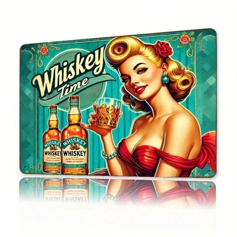 Metal Poster Whiskey Bar Decor Retro Tin Sign for Garage Man Cave Gift