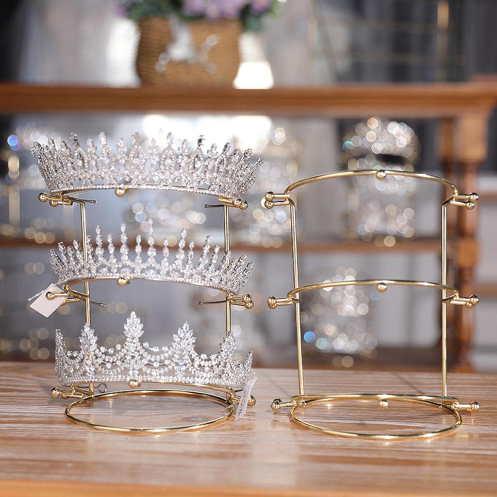 Wedding Dress Accessory display Stand Bridal Headdress Holder Durable Storage Three Layer Jewelry