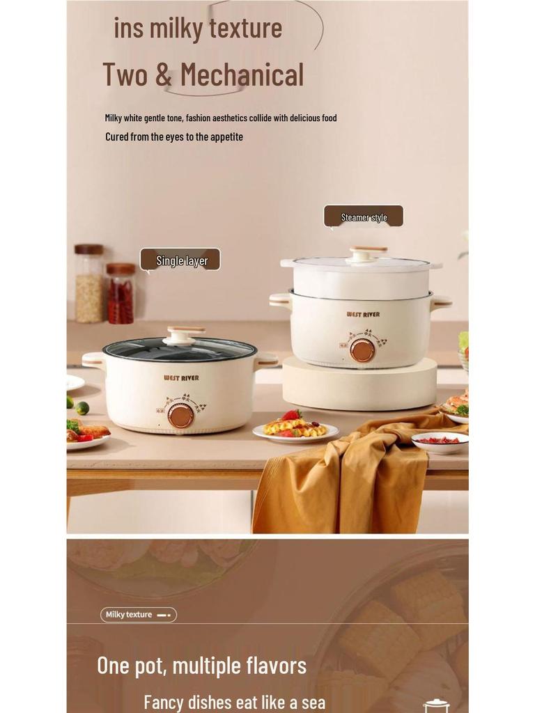 Multifunctional Electric Cooking Pot: Non-stick Frying, Stir-frying, Steaming, Boiling & Rice Cooking All-in-One
