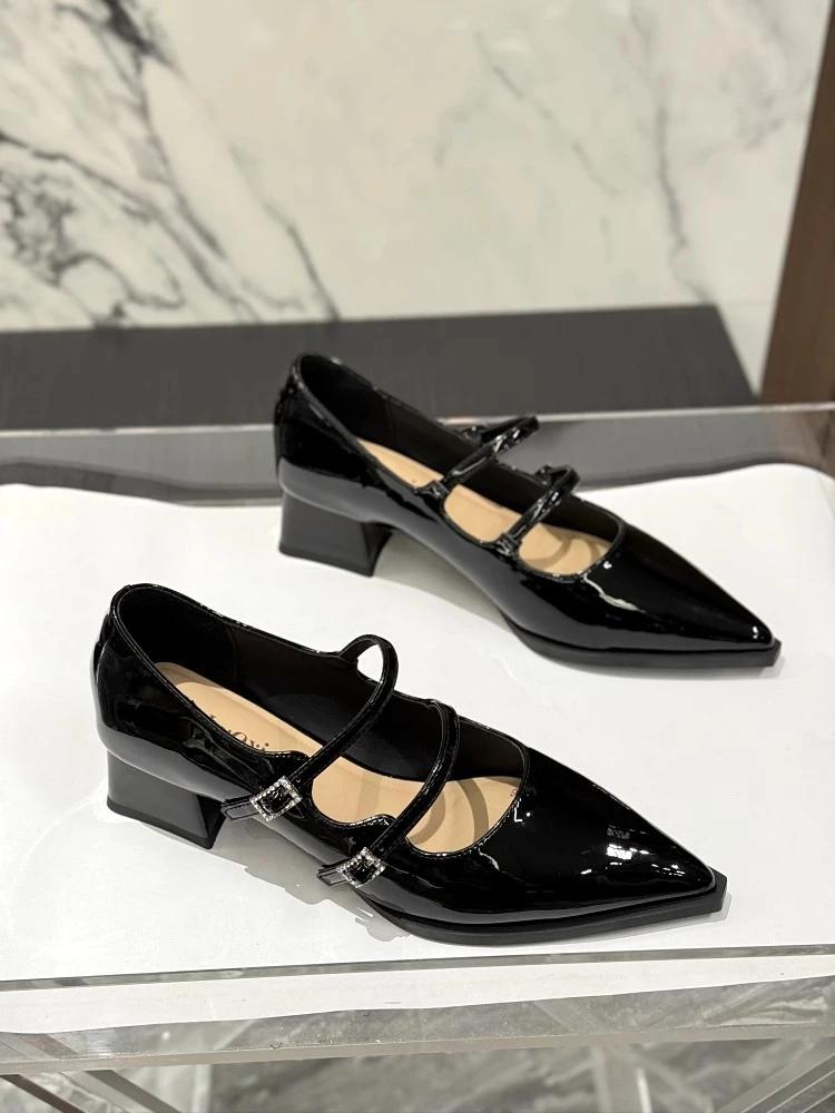 Shallow Mouth Shoes Woman High Heels Pointed Toe Female Footwear Casual Pumps New Summer Cute Boat Fashion Comfort Simple Englis
