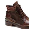 Johnature Genuine Leather Retro Shoes Women Boots Zip Round Toe Mixed Colors Sewing Handmade Concise Platform Boots