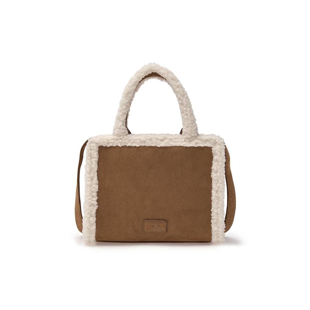 MLB 24FW Boston Red Sox Mode Lammfell Große Kapazität Quadratische Tasche Unisex Tragetasche Kamel 3AORS0746-43CAS