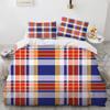 Plaid Duvet Cover Queen Bedding Set for Boys Girls Kids Women Men Modern Geometric Colourful Grid Plaid Polyester Comforter Set